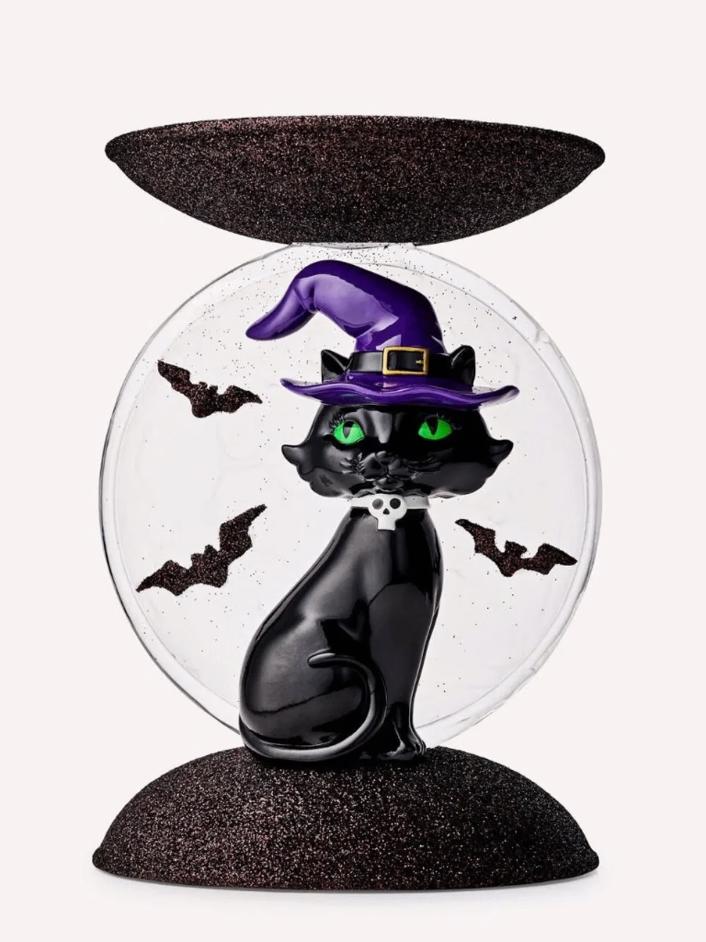 Light-up CAT and MOON 3-Wick Candle Holder